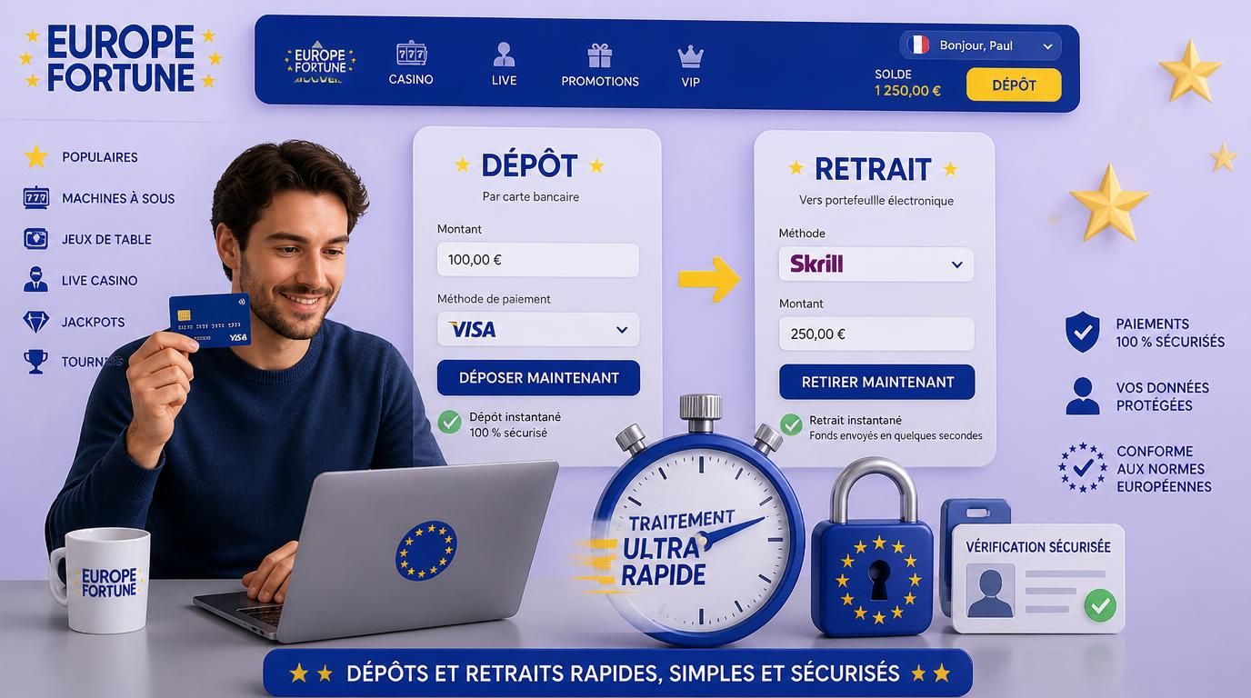 Dépôts instantanés et retraits rapides avec vérification d’identité