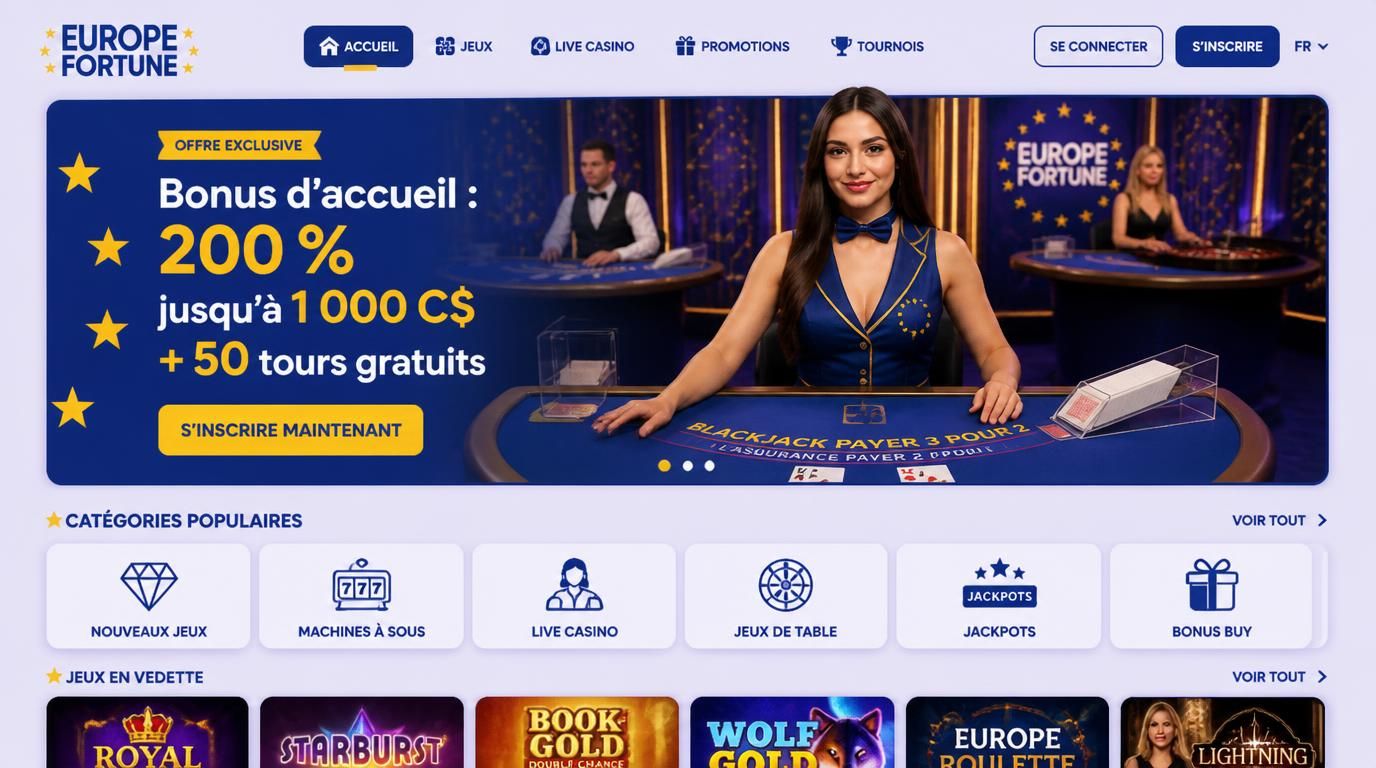 Offre de bienvenue généreuse avec ambiance live excitante